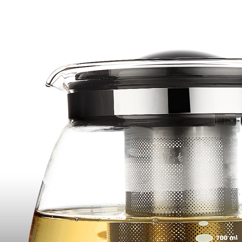 紫丁香 1.5L茶壶 大容量耐热玻璃泡茶壶 带304不锈钢过滤花茶壶 泡茶器 