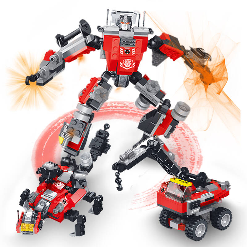 星钻积木三变积木变形金刚星球大战机器人 益智玩具 小鲁班式拼插塑料
