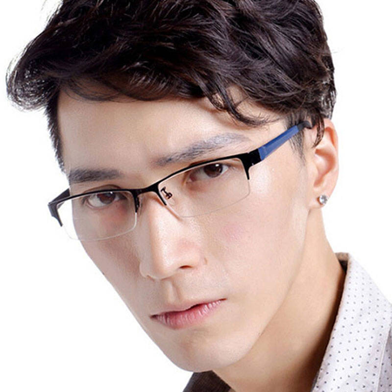 时尚钢板眼镜架男士商务型眼镜框架新款金属半框近视眼镜架 d0005 黑