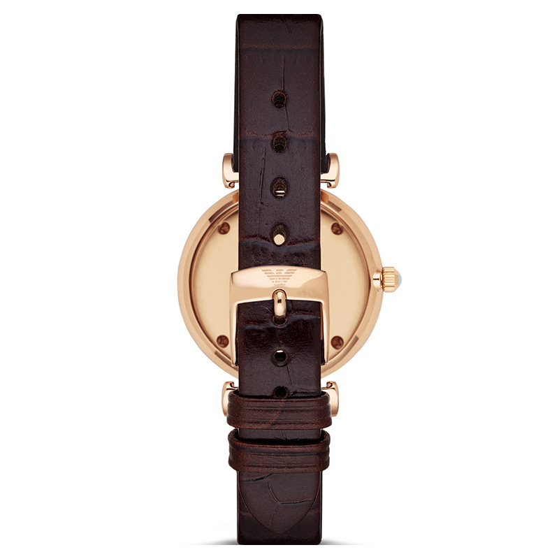 阿玛尼（Emporio Armani)手表 皮质表带经典时尚休闲石英女士腕表 AR1911