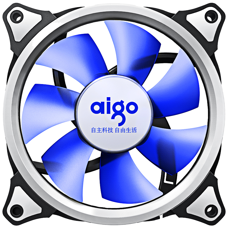爱国者（aigo） 极光 12CM蓝光 电脑机箱风扇（小3P+大4P双接口/水冷排散热/减震脚垫/赠4螺丝）