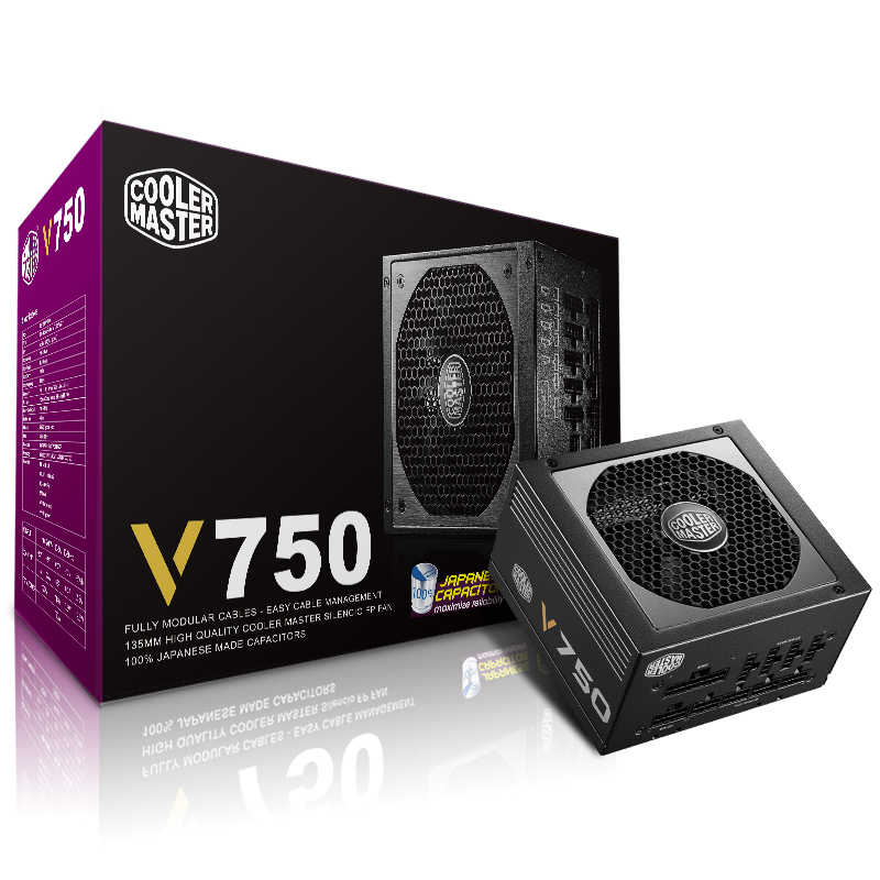 酷冷至尊（CoolerMaster）额定750W V750游戏电脑电源（80PLUS金牌/全模组/全日系电容/质保五年/台式电源）