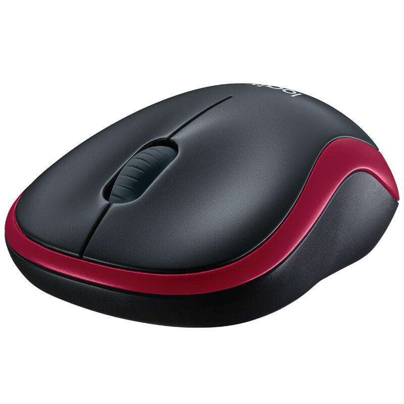罗技（Logitech） M185办公家用鼠标笔记本台式机电脑光无线鼠标 红边