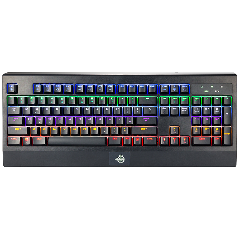 魔炼者1503(MK3) 机械键盘 有线键盘 游戏键盘 104键背光键盘 电脑键盘 笔记本键盘 黑色 红轴