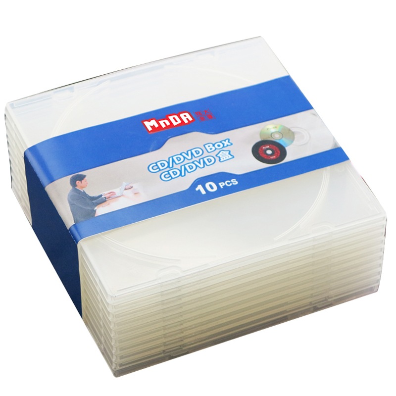 铭大金碟（MNDA）单片装 CD盒 光盘盒 柔韧设计 不易碎 10片/包