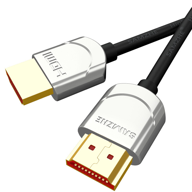 山泽(SAMZHE)HDMI线2.0版4K数字高清线3D视频线 笔记本电脑机顶盒接显示器投影仪连接线 细线1米 SM-210