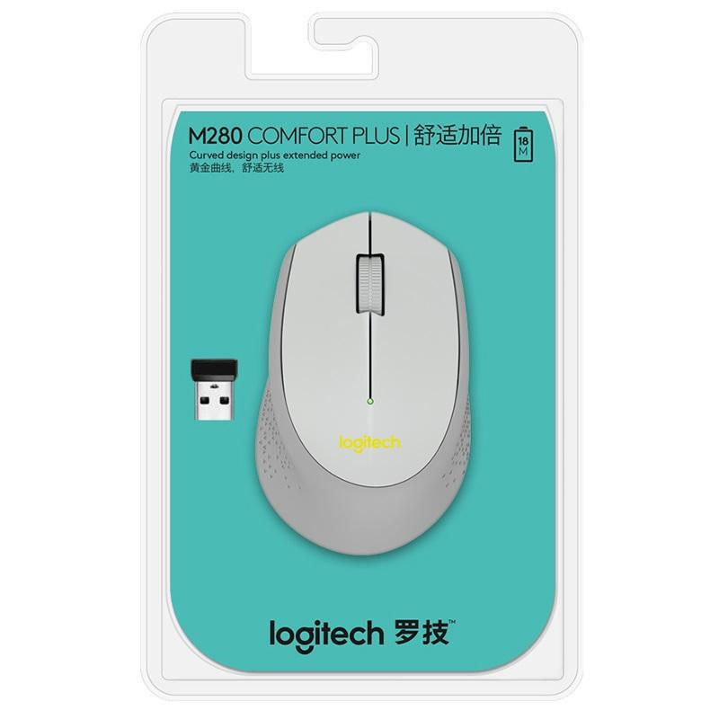 罗技（Logitech） M280无线鼠标光电笔记本电脑商务办公家用鼠标 M280灰色