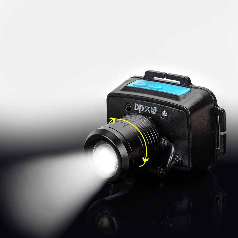 dp久量 led强光感应头灯 变焦 usb充电式 可调焦夜钓灯钓鱼灯头戴式