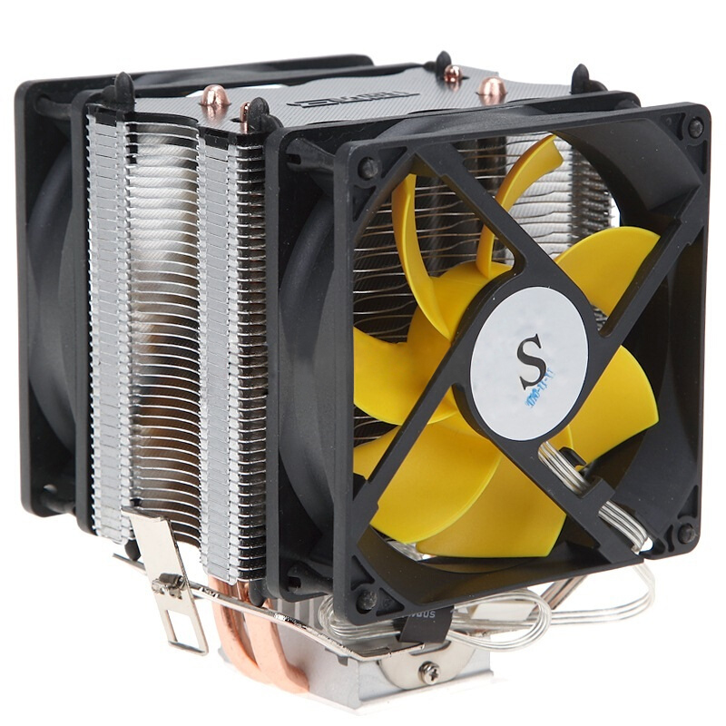 超频三（PCCOOLER）黄海增强版 CPU散热器（9CM风扇/支持1200/AM4/双风扇/配电源转接线/硅脂）