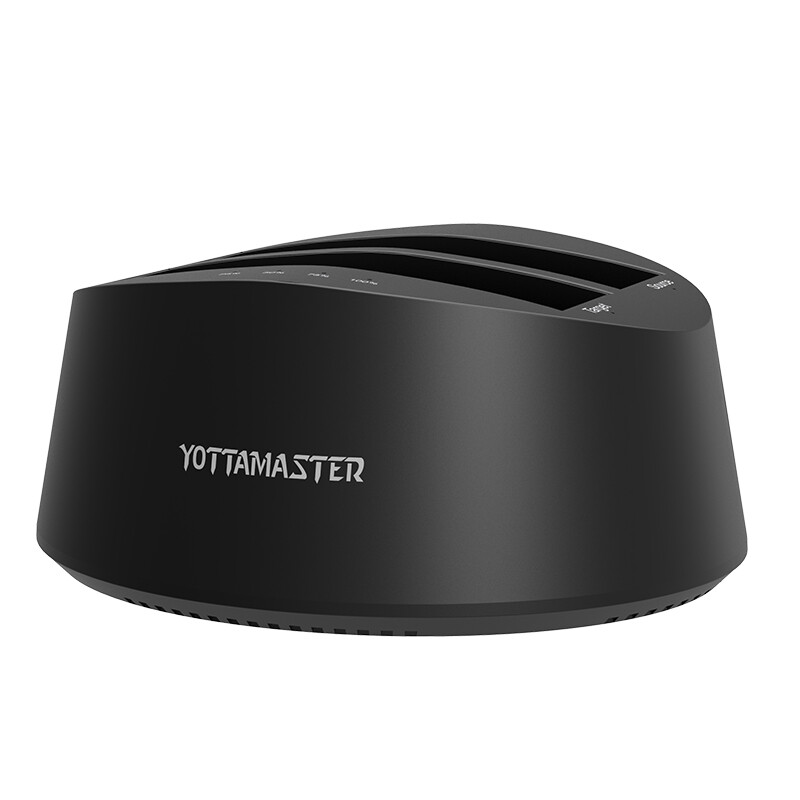 Yottamaster 2.5/3.5英寸USB3.0双盘位硬盘底座脱机拷贝SATA串口硬盘盒支持固态SSD机械硬盘  黑K200U3-C