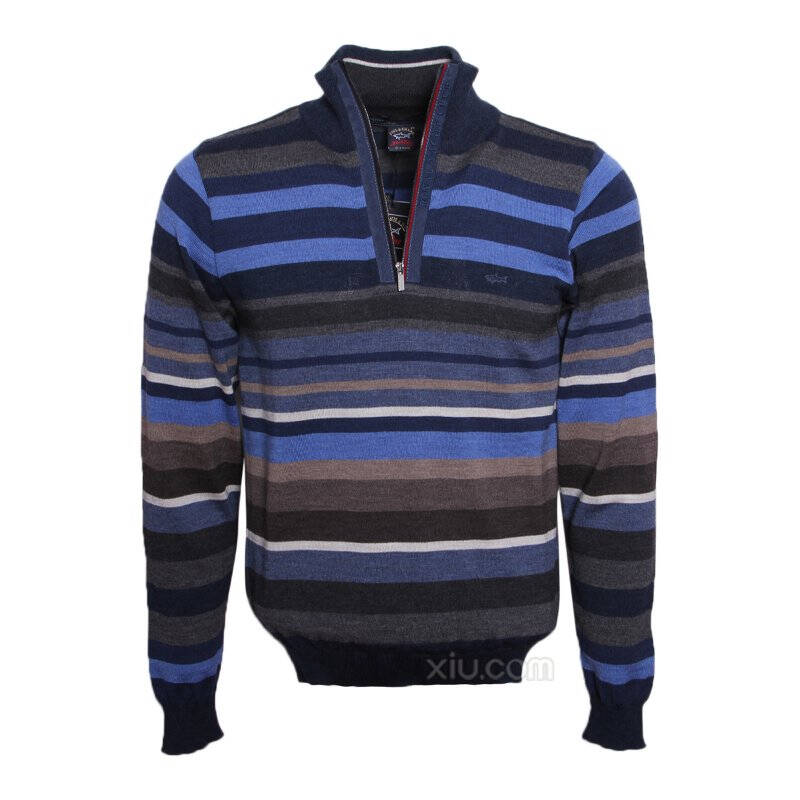 paul&shark 保罗与鲨鱼 男士羊毛条纹拼接毛衫i14p0039sf 516 蓝色