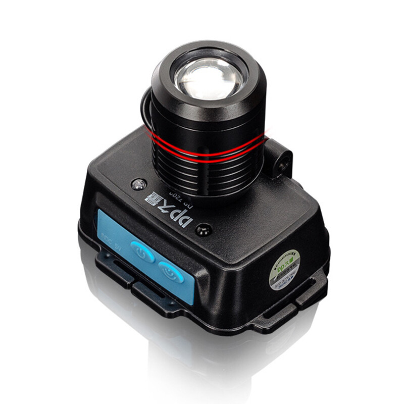 dp久量 led强光感应头灯 变焦 usb充电式 可调焦夜钓灯钓鱼灯头戴式