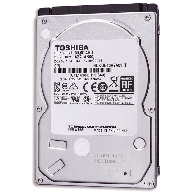 东芝(TOSHIBA) 500GB 8MB 5400RPM 笔记本机械硬盘 SATA接口 轻薄型系列 (MQ01ABF050) 行动运算应用存储