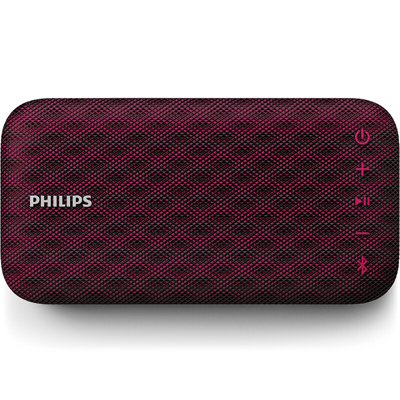 飞利浦(PHILIPS)BT3900P 音乐手包 纤薄蓝牙音箱 便携户外小音响 双重低音 手机/电脑小音响 免提通话 紫色