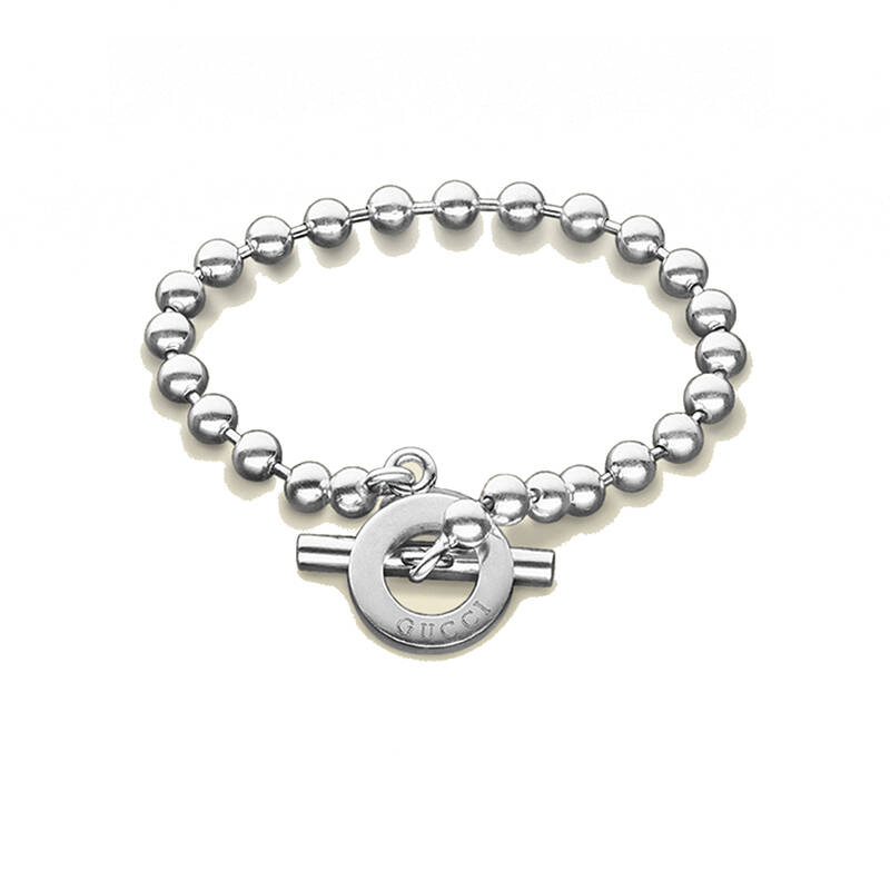 古奇(gucci)男款手链 纯银 圆珠 搭扣 010294 09840 0006