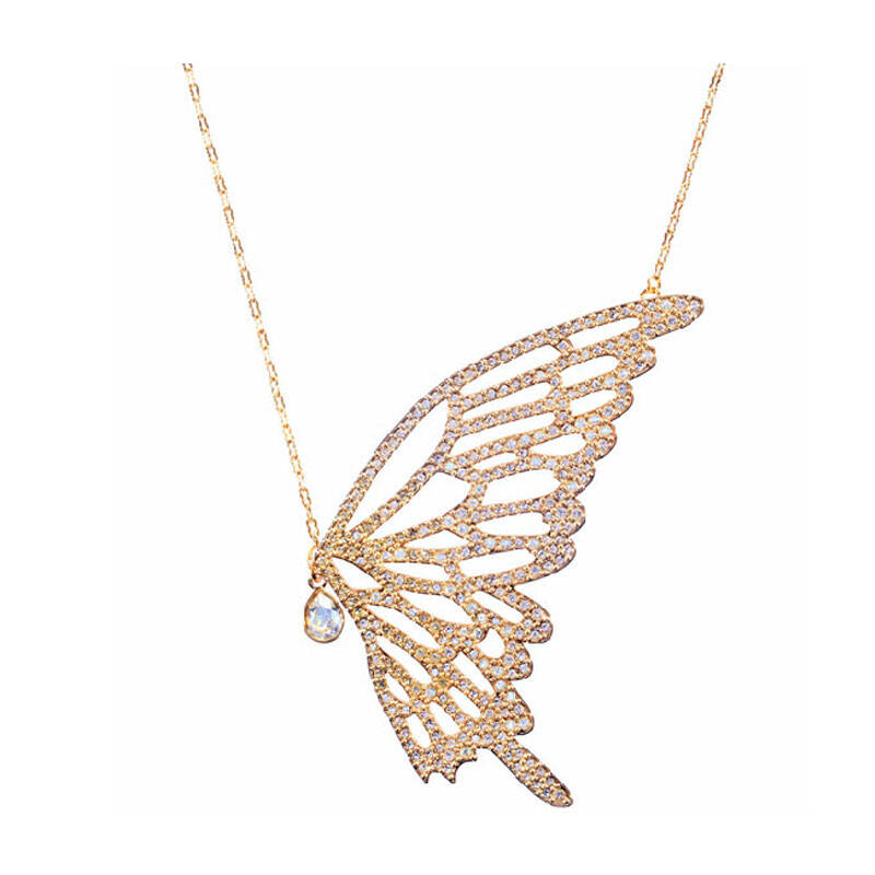 swarovski(施华洛世奇)金色蝴蝶项链水晶饰品1081982