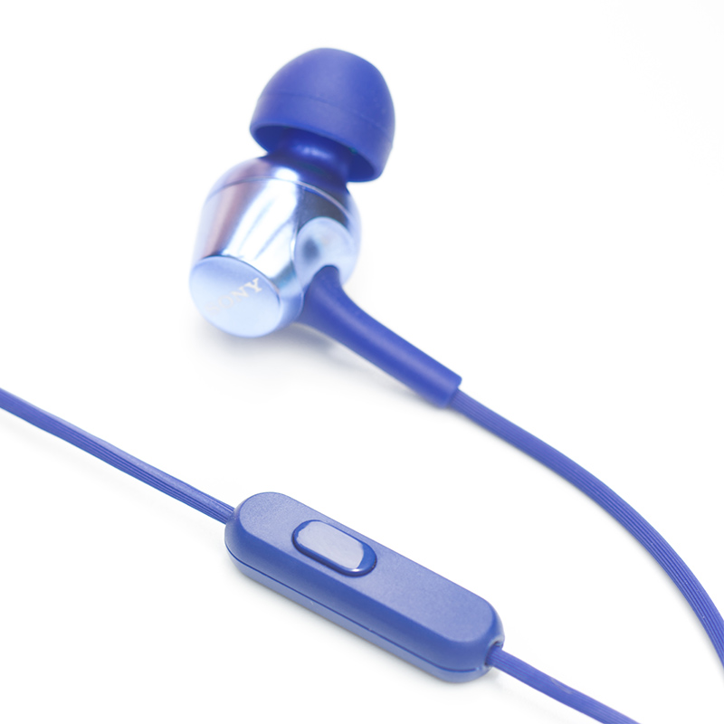 索尼（SONY） MDR-EX255AP 耳机入耳式有线带麦立体声手机通话高音质 蓝色