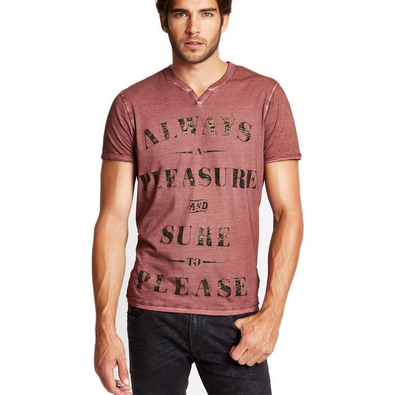 盖尔斯(guess)男款t恤 纯棉 v领 短袖m43p42k1440