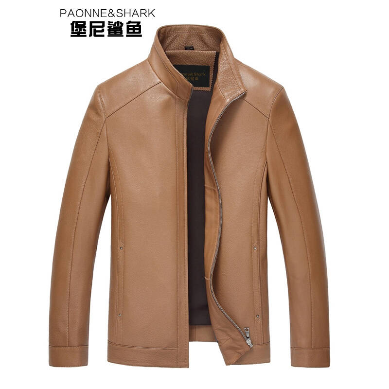 堡尼鲨鱼2015新款男士皮衣真皮皮衣 牛皮夹克 海宁真皮皮衣皮夹克 男