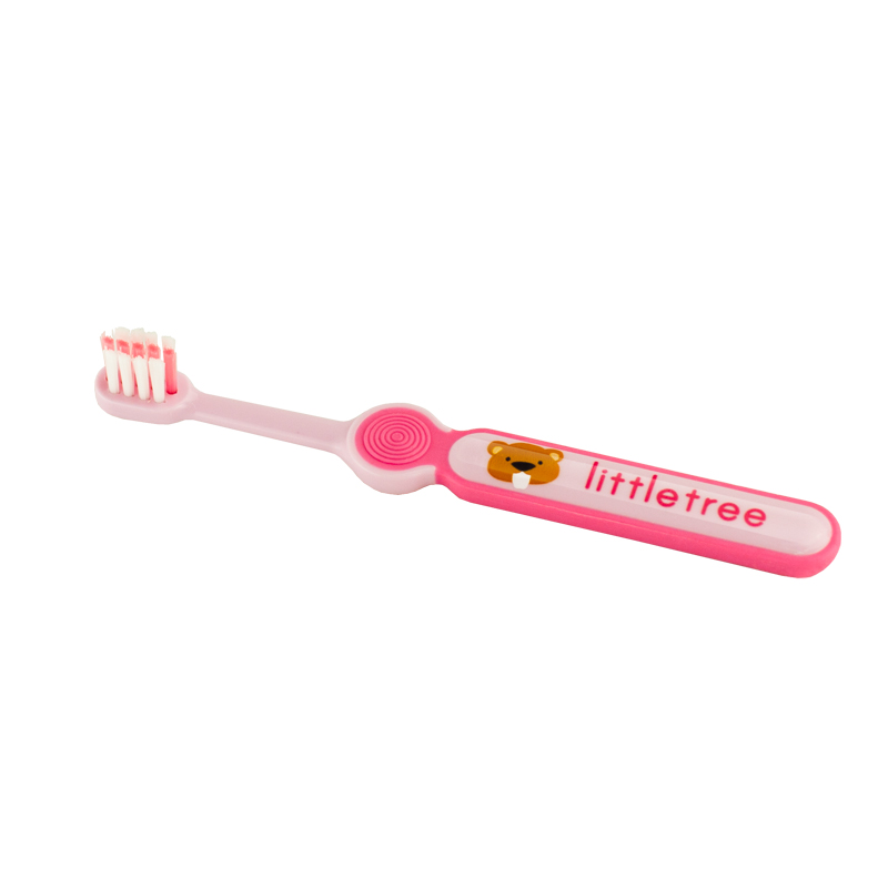 小树苗 儿童牙刷 婴儿宝宝训练牙刷 软毛 粉色 适合1-3岁
