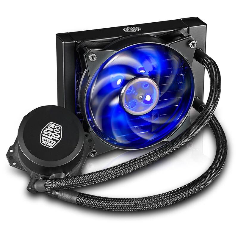 酷冷至尊(CoolerMaster)海魔120 CPU水冷散热器(多平台/一体水冷/静音/LED蓝光风扇/高效水冷泵)