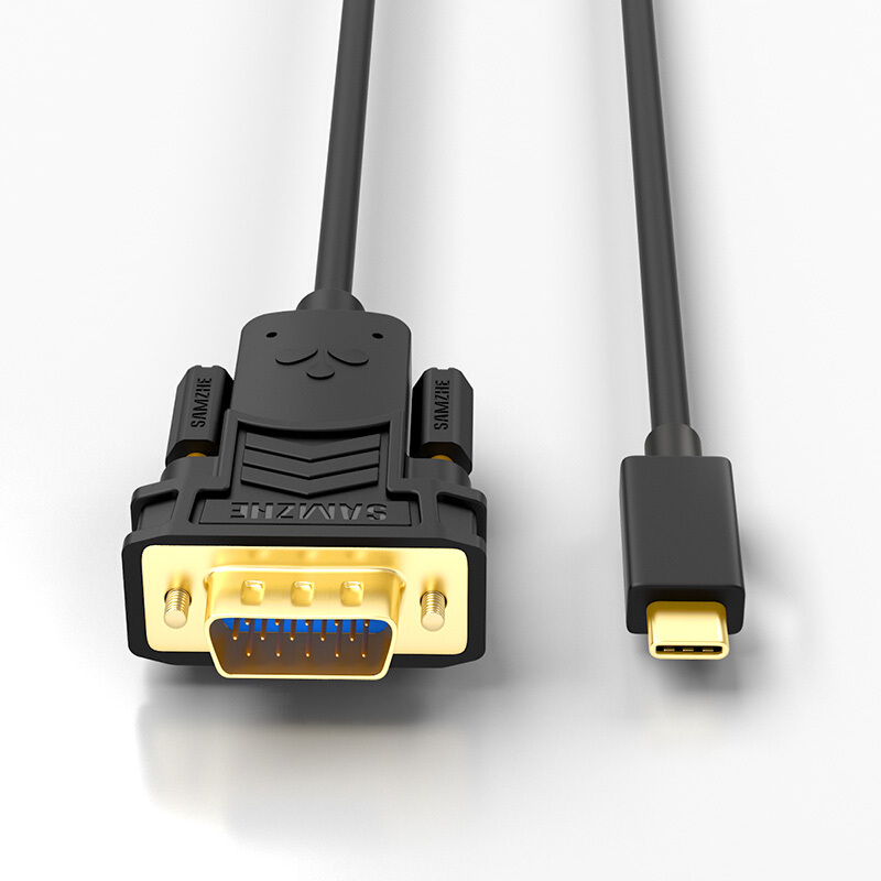 山泽(SAMZHE)Type-C转VGA转换线 USB-C转vga高清转接器苹果MacBook连接电视投影仪数据线1.5米 黑色TPC-VG15