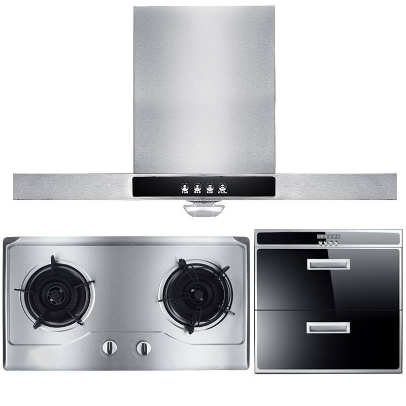 wonderflower 欧式吸油烟机燃气灶具消毒柜套装 顶吸式油烟机 烟灶消