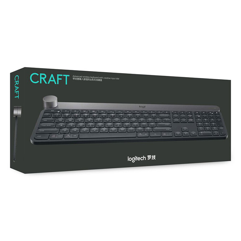 羅技（Logitech） Craft無線鍵盤 藍(lán)牙優(yōu)聯(lián)雙模連接智能控制旋鈕 多設(shè)備連接切換 Craft鍵盤-深灰