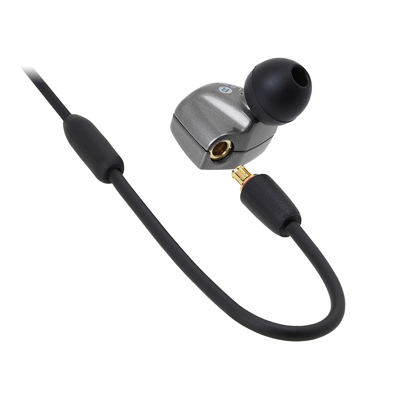 铁三角 LS70iS 双动圈手机带线控入耳式耳机 灰色 手机耳麦 HIFI