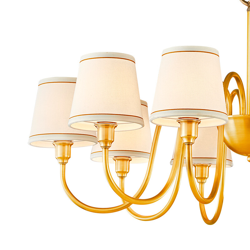 雷士(nvc)美式全铜吊灯客厅铜灯 新中式别墅吊灯楼梯灯饰 10头 enfd