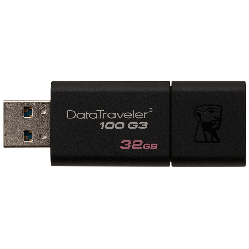 金士顿（Kingston）32GB USB3.0 U盘 DT100G3 黑色 滑盖设计 时尚便利