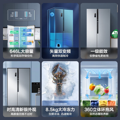 解疑揭秘容声BCD-646WD11HPA双开门冰箱真的好不？二个月感受告知是否值得呢！！