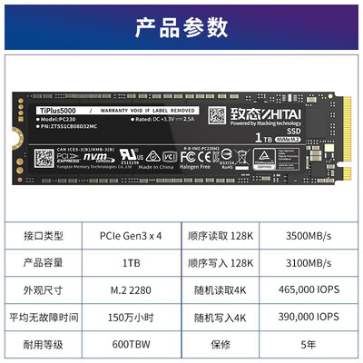 致态TiPlus5000 1TB怎么样？评价如何？