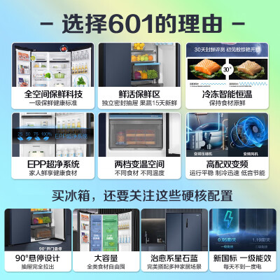 海尔冰箱601升和617升有什么区别-海尔冰箱601升和617升功能差异对比_http://www.meifudie.com_好物_第4张