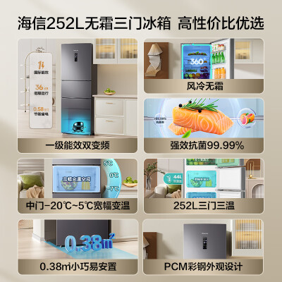 海信BCD-252WYK1DPUJ和容声BCD-252WD18NP哪个好？有区别没有？