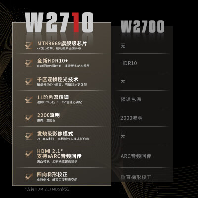 明基w2710与2700哪个好？有区别吗？