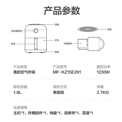 美的mf-kz18e101和mf-kz15e201区别