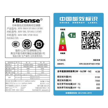 海信（Hisese）KFR-50LWEF18A1(1P38)怎么样？谁用过评价？