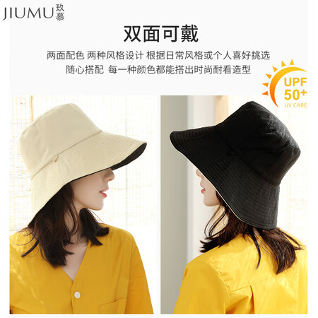 用户解密玖慕（JIUMU）遮阳帽渔夫帽女士夏季户外防紫外线太阳帽沙滩帽用户评价如何？使用一个月如何！