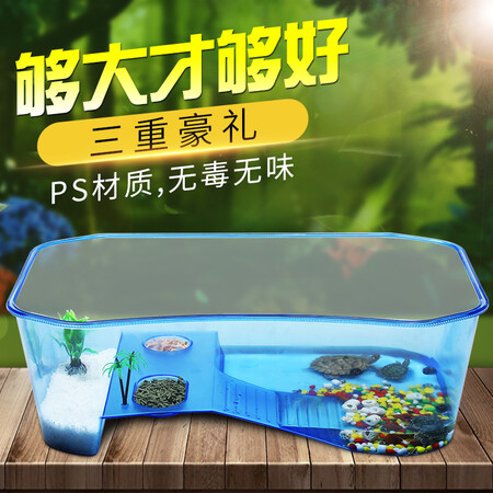 高手曝光柏卡乐 乌龟缸带晒台养小乌龟的专用水陆缸塑料龟箱别墅宠物饲养能入手吗？老司机揭秘测评！