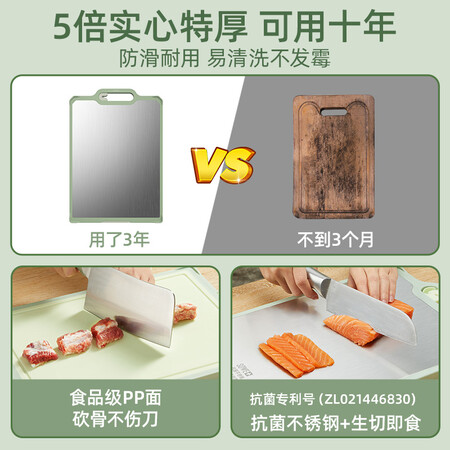 亲身解密SOWE 菜板 中科院金属所抗菌不锈钢双面砧板家用厨房切质量评测好不好用？入手两星期感受分享！