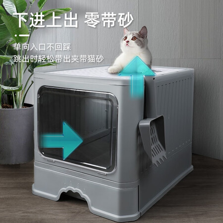 高手剖析HELLOJOY全封闭抽屉式折叠猫砂盆-灰色值不值得入手？说说两星期真相分享！