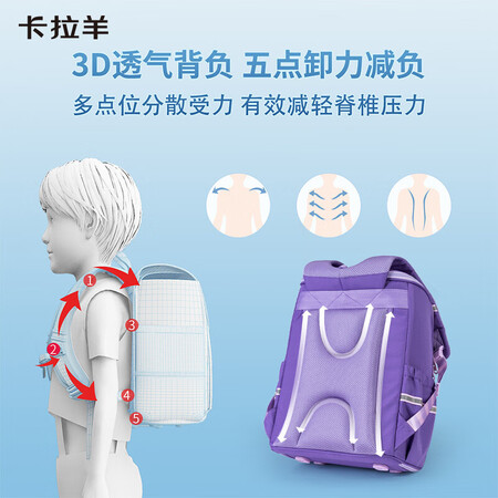 分享解密卡拉羊（KALA·Y）书包小学生1-3-6年级儿童背包男孩女减负用户评价如何？了解二周真相分享！