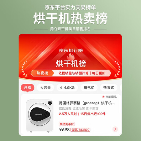 全新曝光grossag德国烘干机家用滚筒式干衣机小型烘衣机 衣服衣物过滤烘干高温除螨用起来靠谱吗？真实感受说一下！