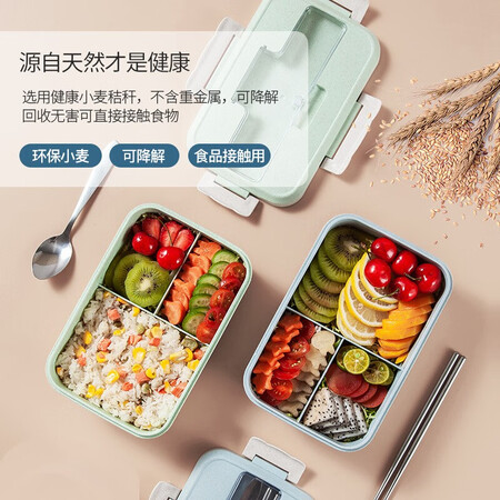 对比揭秘美厨（maxcook）微波炉饭盒 小麦秸秆大容量加深3格学生饭盒1200ml  绿值不值呢？求老司机指教！