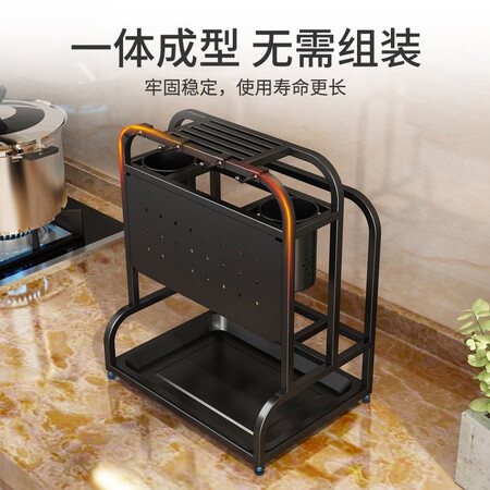 深入感受家佰利 菜刀架置物架不锈钢厨房筷子筒笼锅盖沥水架多功能台面收纳架北欧菜好吗怎么样？不看都不知道！