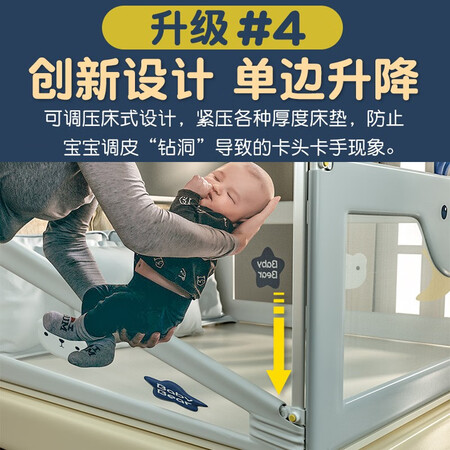 入手点评宝之轩床围栏床上护栏婴儿童床挡板宝宝防摔护栏垂直升降 1片皇冠熊2米【无评测入手好不好？你不知道的秘密在这里！！