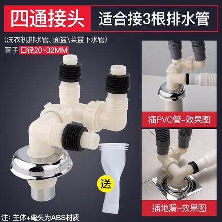 全新感受潜水艇（Submarie）洗衣机地漏接头下水三通 四通下水管防臭防溢水专用排水评测划算不划算？爆款分析揭秘！！