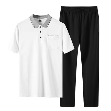 开箱分析搭时季夏季爸爸装短袖套装t恤男中年男士宽松POLO衫薄款冰丝中质量会不会很好？质量真实揭露！