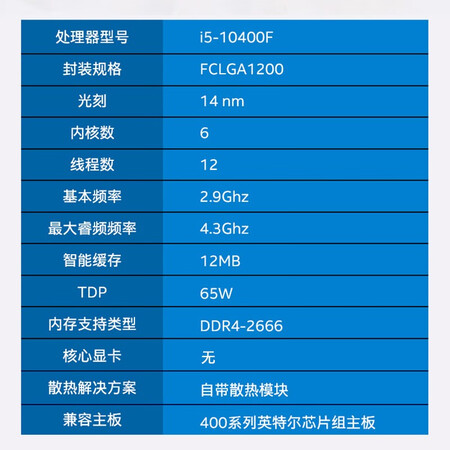 深度良心评测英特尔（Itel）CPU处理器 台式机 原盒 10代 i5-10400F【价格是多少？评测真相评价！